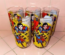 Set 5 Matching Superman Movie Glasses 1978 DC Comic Pepsi Chris Reeve Kidder