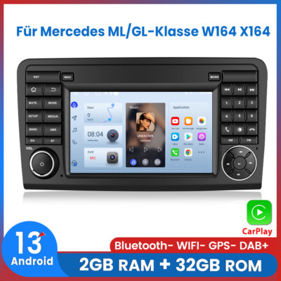 Android 13 Autoradio Carplay 2+32GB GPS NAVI Für Mercedes ML/GL-Klasse W164 X164