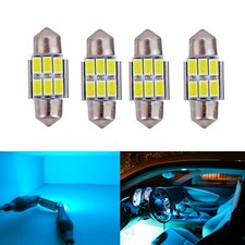 4x 36mm De3425 6418 Led Interior Map Dome Trunk Lights High Bright Festoon Bulbs