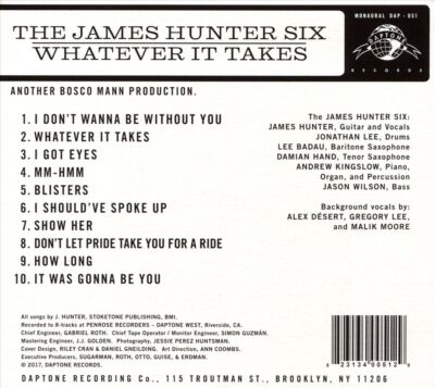 JAMES HUNTER (BLUES)/THE JAMES HUNTER SIX - WHATEVER IT TAKES [DIGIPAK] * NEW CD