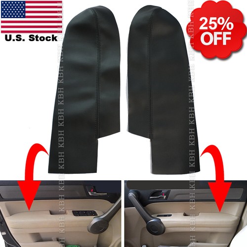 2pcs Front Armrest Panels Door Cover Fits Honda 2007-2012 CR-V CRV Leather Gray - Foto 3