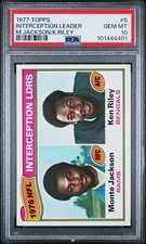1977 TOPPS M.JACKSON/K.RILEY #5 INTERCEPTION LEADER PSA 10