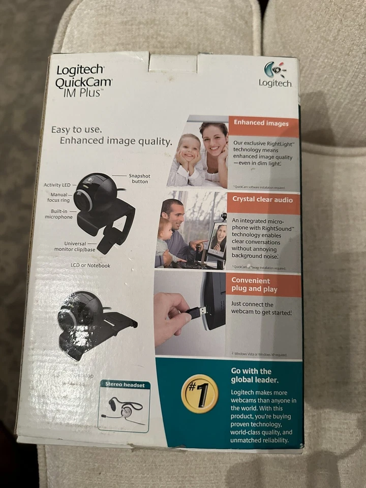 LOGITECH Quick Cam IM PLUS WEBCAM with headset - Image 2 of 3