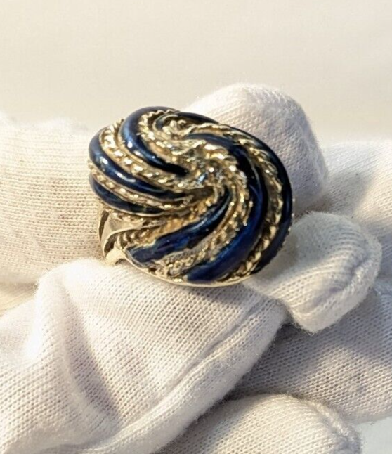 Vtg 14k 585 Yellow Gold 5.99g Enameled Ring Size 6.5 Stamped Wear Invest Scrap Vtg 14k 585 Yellow Gold 5.99g Enameled Ring Size 6.5 Stamped Wear Invest Scrap