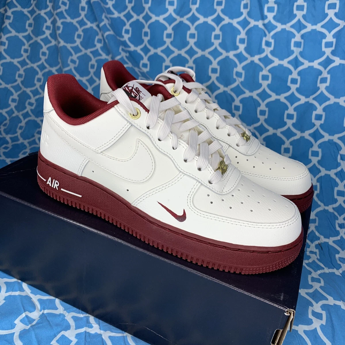 Je zal beter worden Zeug oogopslag Nike Air Force 1 Men's Size 7 07 SE 40th Anniversary Sail Team Red | eBay