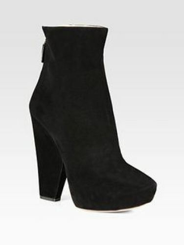 black suede booties platform