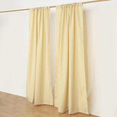CHAMPAGNE 2 Drapery Panels 8 ft Polyester Backdrop CURTAINS Rod Pockets Party