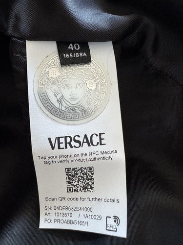 NEW Versace Barocco Denim Double-Breasted Blazer size 40 - Picture 6 of 7