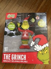 Grinch in Max Sweater Gemmy Christmas Airblown Inflatable 4 Feet Tall