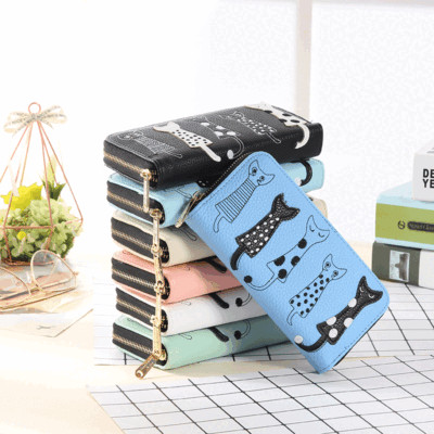 Women PU Leather Cute Wallet Long Clutch Card Holder Zipper Purse Phone Pocket