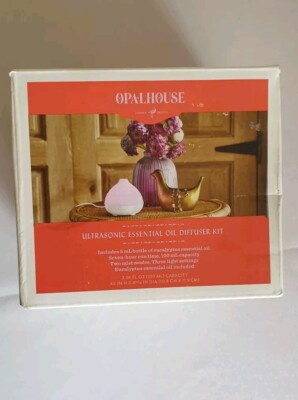 OPALHOUSE ULTRASONIC ESSENTIAL OIL DIFFUSER With Eucalyptus Oil 7-Hour Run - New