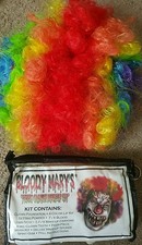 Bloody Marys Toxic Clown Makeup Kit w/ Clown wig
