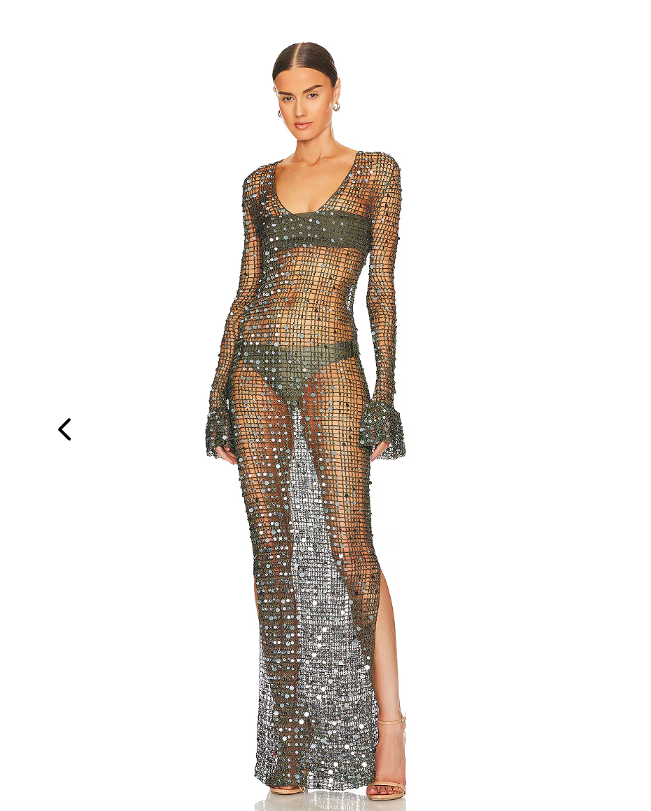 Aya Muse Sequin Knit Maxi Net Dress Sz XS-S RRP $1500 Revolve Exclusive  Style | eBay