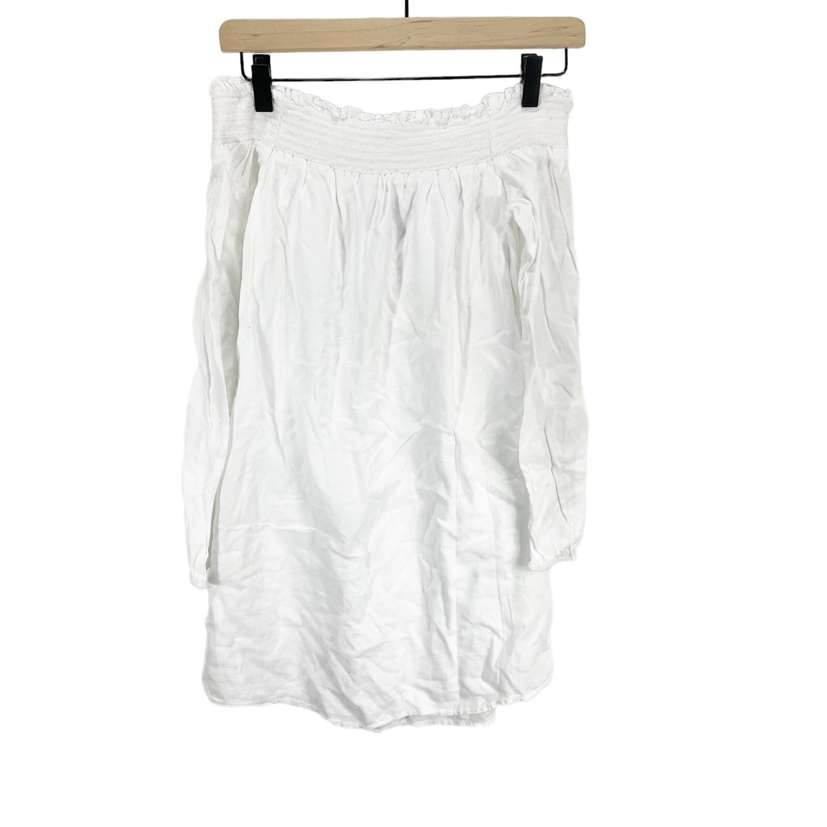 express white off the shoulder dress Summer white embroidered dress with puff sleeves/off the shoulder from Express