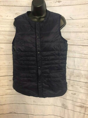 Lee Dong Soo Sport Women s Sleeveless Vest Snap Front Navy Size 95