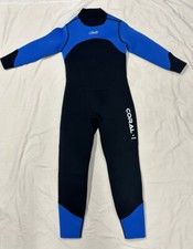 Hevto Wetsuits Kids Youth 3mm Neoprene Full Suits Long Sleeve Size 10 Blue/Black