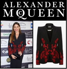 Alexander McQueen Floral Crystal-Bead Embellished Blazer, US2 IT38