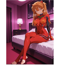 ASUKA LANGLEY EVANGELION 6" STICKER DECAL JAPANESE MOTORSPORT CAR WAIFU ANIME