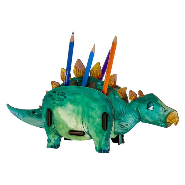 Werkhaus Stiftebox Dino Stegosaurus GrüN Stiftehalter (Ohne Inhalt) StifteköCher-image