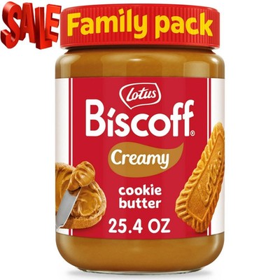 Lotus Biscoff Creamy Cookie Butter, Nut-Free Spread, 25.4oz, Value Size