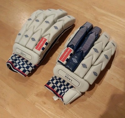 Graue Nicolls Herren Lazer Cricket Handschuhe, Rechtshänder, weiß & navy