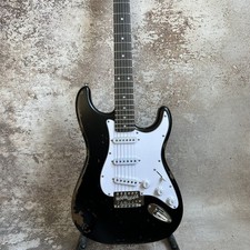 US Warehouse Custom Shop ST Ruins Black Electric Guitar SSS Pickups Chrome Parts