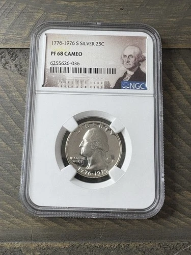 1776-1976 S SILVER Bicentennial Quarter NGC PF68 Cameo Proof 25C (0290)
