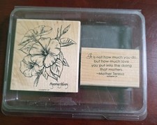Stampin' Up Morning Soft Wood Mounted Rubber Stamp Set Of 2 in great condition