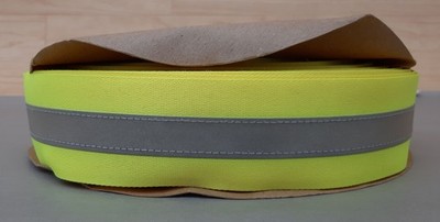 600 Yards Safe Reflections Reflective Sew On Trim 2'' HiVis Lime Yellow .75'' 9920