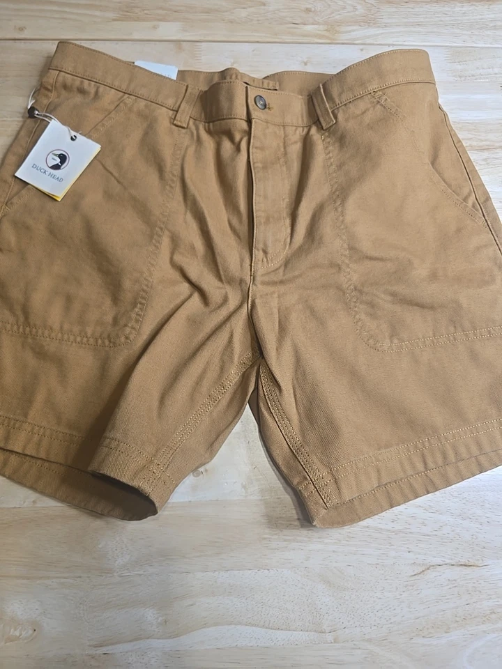 Pantalones Cortos de Lona Duck Head Para Hombres Burnt Sienna Talla 34 Nuevos Informales Foto 4 de 4