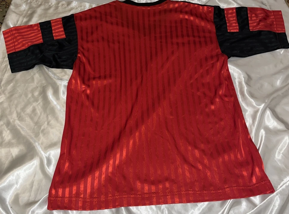 🔥 Pantalones Cortos Adidas Rojo Negro Jersey Lg D7 Sombra Rayas De Colección Brillo Sedoso Foto 4 de 4