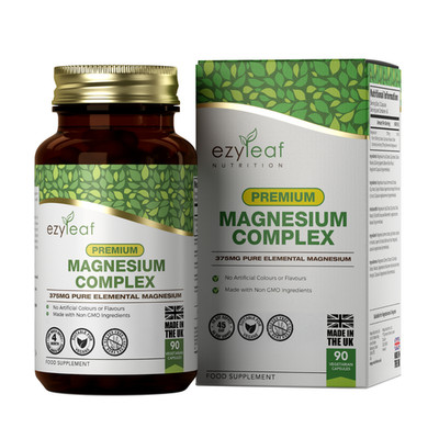 Magnesium Komplex | 90 Kapseln | 375mg elementares Magnesium pro Portion