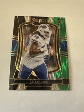 2025 Panini Select-Premier Level T.J. Sanders #185 Black & Green Shock Prizm(RC)