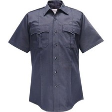 FLYING CROSS 85R54 MEN 18 DURO POPLIN POLYESTER SHORT SLEEVE MIDNIGHT NAVY