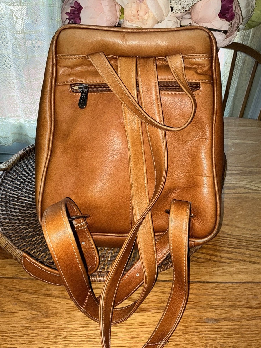 Piel Leather Camel Backpack Bag View 2