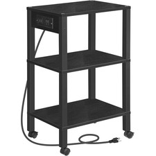 HOOBRO 3-Tier Printer Stand with Charging Station, Under Desk Printer Table Cart