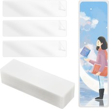 50pcs Bookmark Laminating Pouches, 8.27x2in Hot M, Transparent
