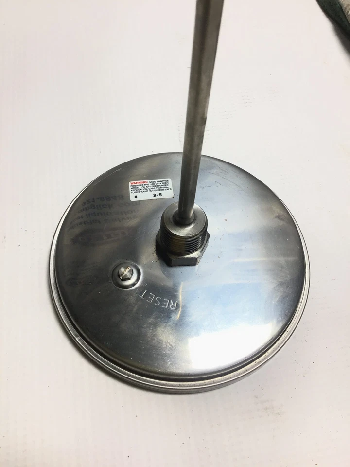 Weksler 5A0644CSX Thermometer 1/2" NPT 6" STEM 5" Face Bimetal 0-200°C Range - Image 3 of 4