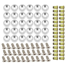 30Pcs Engine Dress up Kit Washers Bolts Rivet Nuts Silver
