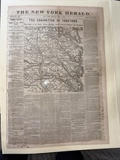 The New York Herald Sunday May 5, 1862 Civil War Original