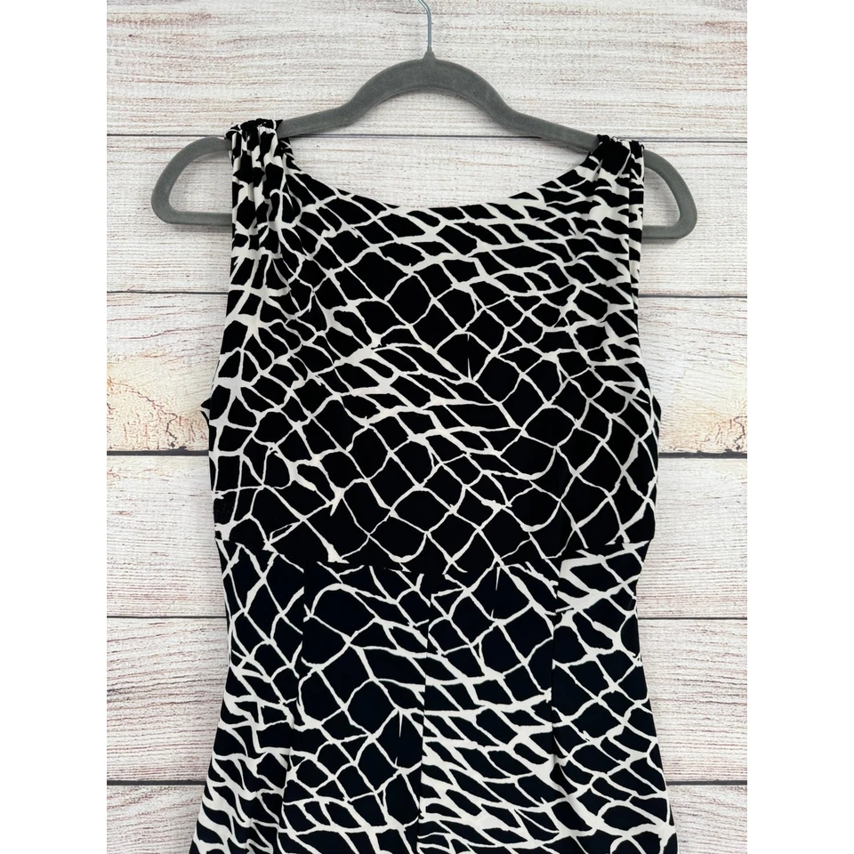 Vestido ajustado lateral acanalado Lauren Ralph Lauren para mujer 8 negro blanco envolvente sintético Foto 4 de 4