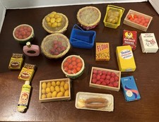 Lot 21 Vintage Brand Names Pretend Play Food  Grocery Boxes baking hand baskets