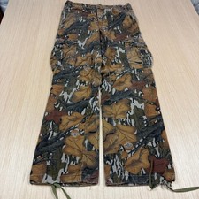 Vintage 90s Mossy Oak Camo Cargo Pants Medium Made in USA Hunting 35x32 Loose