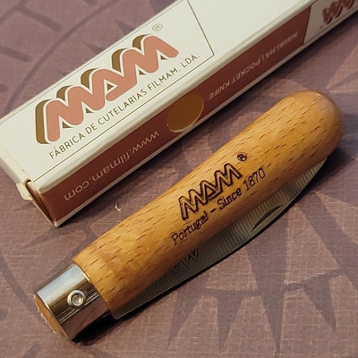 Mam Knife Made In Portugal Friction Folder Beech Wood Handle Spear Point Blade