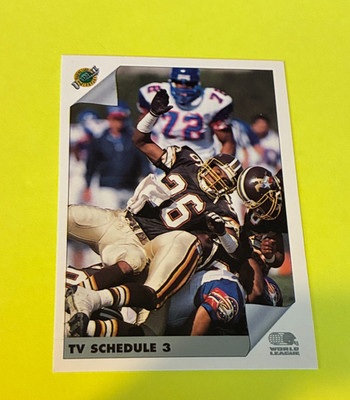 1992 Ultimate World League #123 TV Schedule 3 Ohio Glory Football Card - WLAF