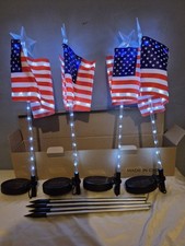 4 Pack American Flag Solar Garden Light - 4th Of July / Memorial Day