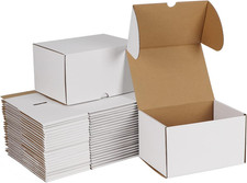 7X5X4 White Shipping Boxes Set of 50, Corrugated Cardboard Mailer Boxes for Pack
