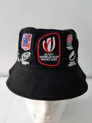 RUGBY WORLD CUP FRANCE 2023 OFFICIAL BLACK BUCKET HAT ENGLAND WALES-UNWORN - Picture 2 of 15