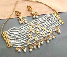 Ethnic Choker Necklace With Earrings For Her Wear Traditional Look Jewelry