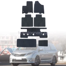 2013-2020 For Toyota Sienna Front-Rear Velour Floor Mats Carpet Anti-Slip 3 Row